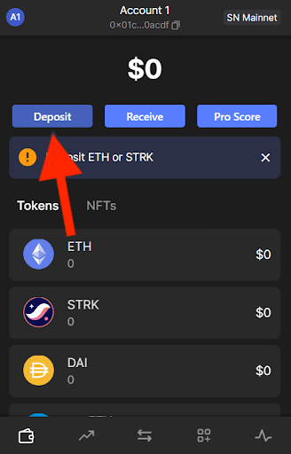 Step 1: Onboarding Funds to Starknet with Layerswap