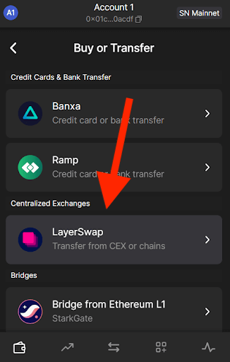 Step 2: Onboarding Funds to Starknet with Layerswap