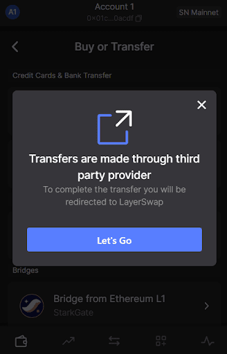 Step 3: Onboarding Funds to Starknet with Layerswap