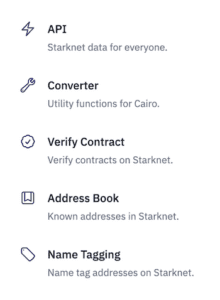 Starkscan Developer Menu